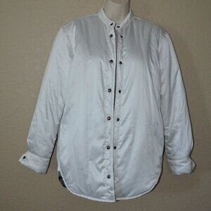 NWOT Sz S Printed Artworks White Silk Lined Puffer Jacket